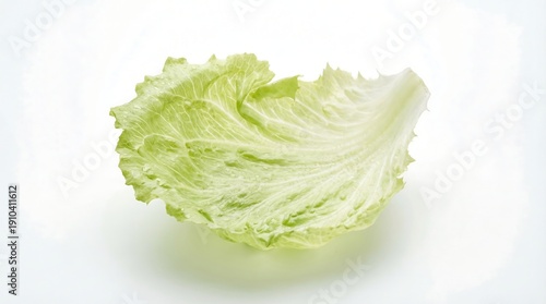 Fresh green iceberg lettuce leaf isolated on a white background
