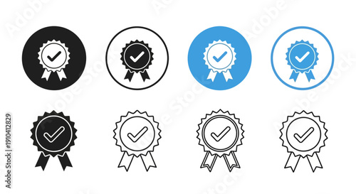 Collection of checkmark icons in various styles and colors displayed on a neutral background, showcasing different design elements and visual representations