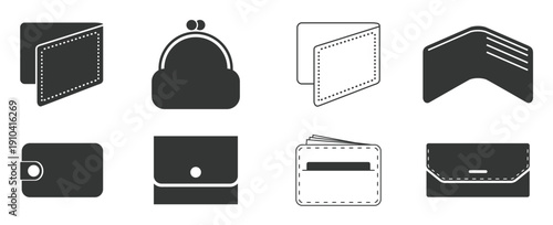 set of isolated icons on a theme purse