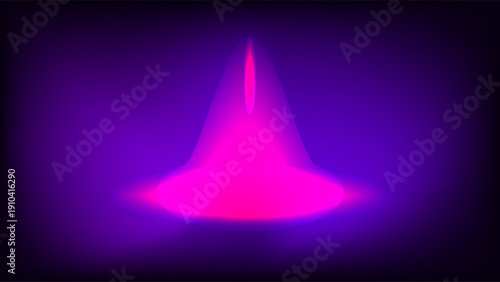Abstract Purple Pink Gradient Color Glowing with Light Beams on Dark Background Design Vector. Futuristic Neon Stage with Luminous Circle, Sci-fi Teleportation Concept, Digital Technology Background