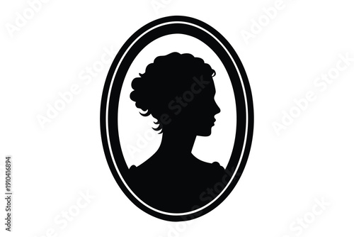 Silhouette, Female profile portrait