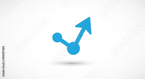 Blue graph icon with upward arrow on white background symbolizing growth and progress in business and finance