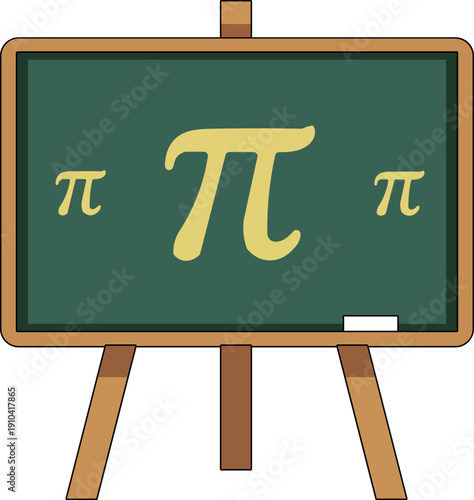 Pi Symbol On Green Chalkboard