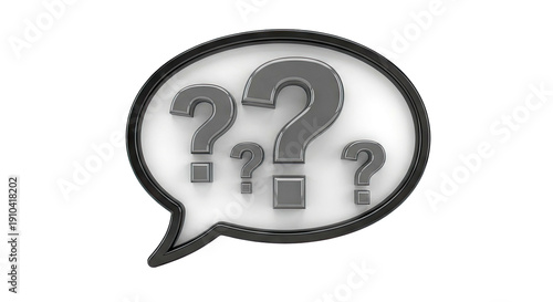 Speech Bubble with Multiple Question Marks