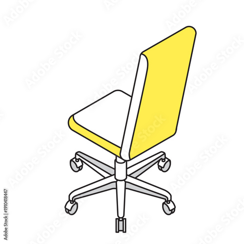 アイソメトリックのオフィスチェア 線画アイコン
