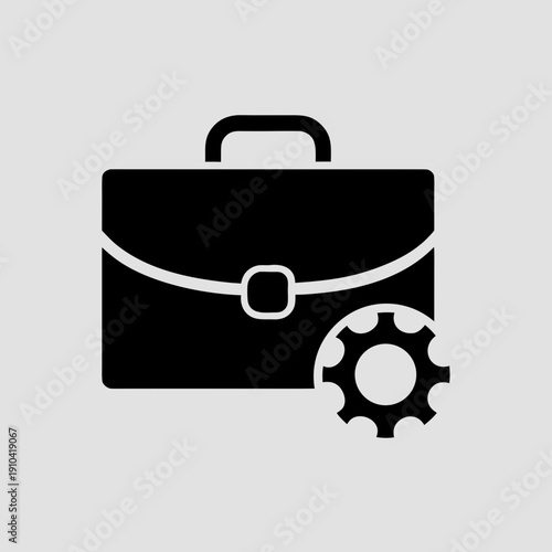 Business professional with briefcase and gear symbolizing industry expertise