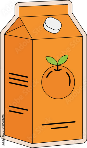 Orange juice carton vector illustration