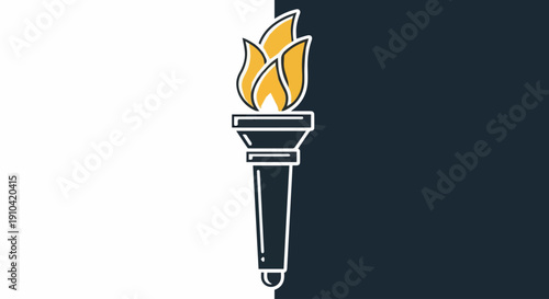 Split gate traditional architecture landmark icon.