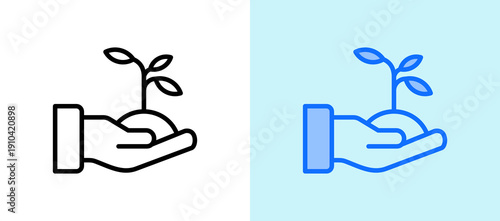 Growing whitegreen icon