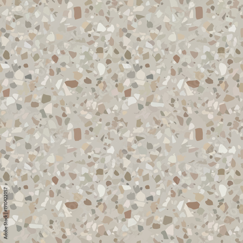 Seamless Terrazzo Pattern with Speckled Aggregate and Neutral Tones. EPS Editable