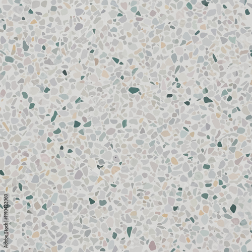 Seamless Terrazzo Pattern with Colorful Chips on a White Background. EPS Editable