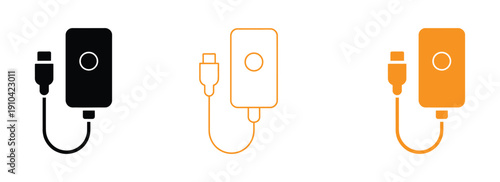 Power bank icon. isolated flat vector illustration on white background.