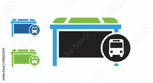 Modern toll gate entrance illustration suitable for transportation and road trip themes.