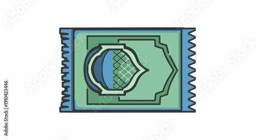Traditional Islamic prayer mat with decorative pattern design.