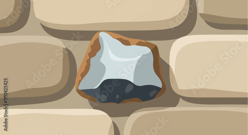 Abstract depiction of a chert stone against a textured background