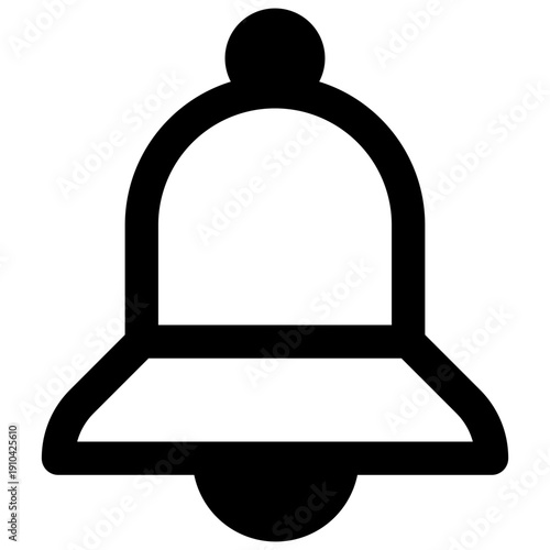 Notifications. Outlined stroke vector icon with black-filled details.