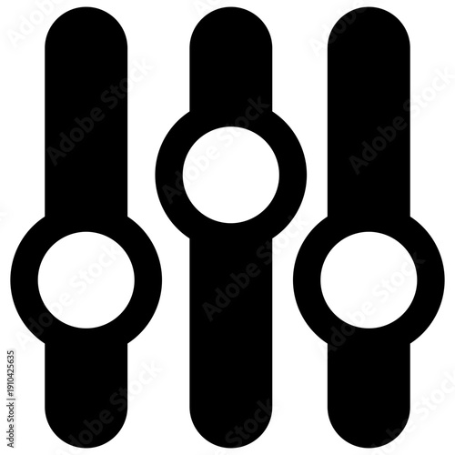 Settings. Outlined stroke vector icon with black-filled details.