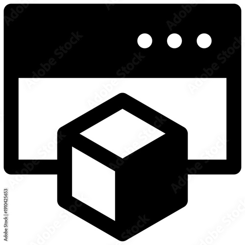 Software. Outlined stroke vector icon with black-filled details.