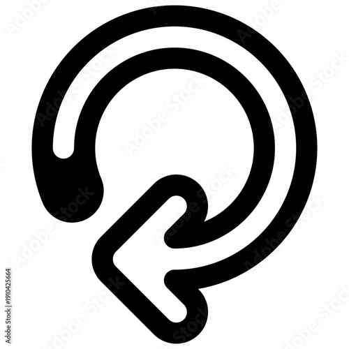 Sync. Outlined stroke vector icon with black-filled details.