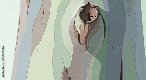 Abstract textured background resembling tree bark with muted colors and smooth curves