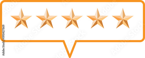 Graphic illustration showing five-star customer satisfaction with the service.