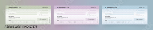 Blank Check or Cheque Template, Vector Illustration Giant Check Cheque for Charity Awards