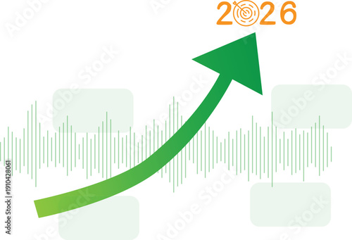 Graphic illustration depicting the entry into 2026 and looking ahead.