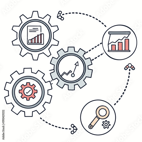 Abstract concept of feature engineering process and data analysis