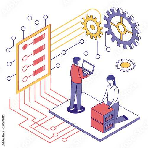 Future computer science innovation abstract vector, illustrating advanced digital networks and global data flow