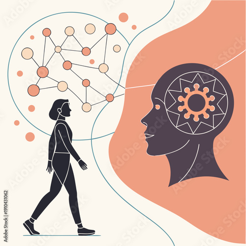 Abstract representation of human-centered AI design, emphasizing user focus and intuitive technology integration.