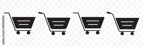Shopping Cart Icon Set. Solid style for Ecommerce Purchase.