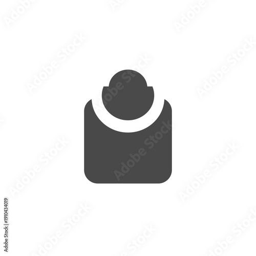 Flat vector design in grayscale. Avatar, user profile, person icon, gender-neutral silhouette, profile picture. User login or authentication icon, person symbol.