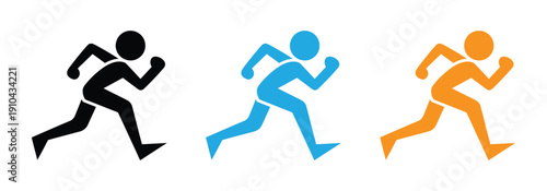 vector silhouettes of people Man Standing Walking Running Icon Set – People Movement Vector Illustration. 