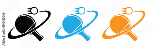 padel tennis rackets and balls icon. Modern tennis racket and ball graphics. Tennis racket with ball illustration for sports equipment and recreation design vector graphic element.