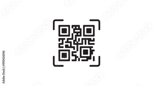 QR code in black and white square pattern on plain white background for digital marketing