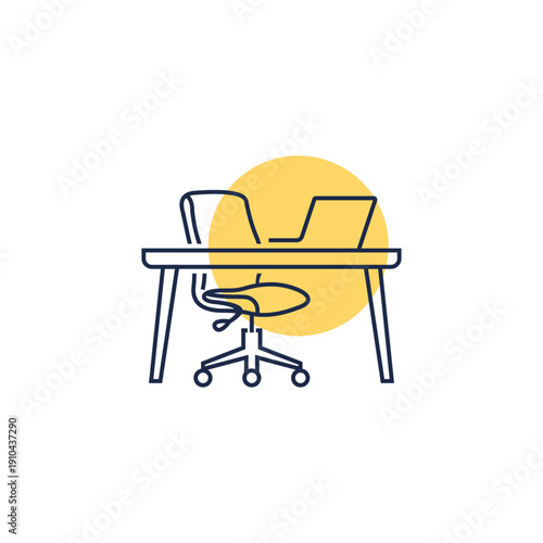 Minimalist Furniture and Interior Design Logo with Modern Line Art Furniture Symbols