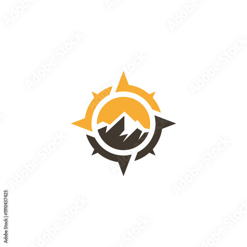 Modern Compass Mountain Logo Design for Outdoor Adventure and Travel Agency