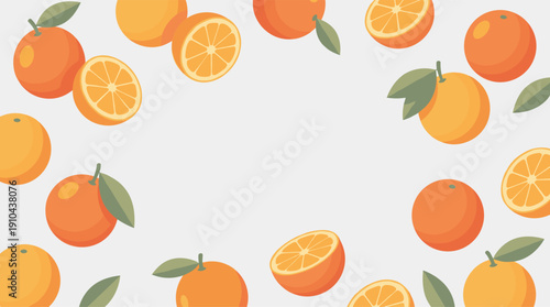 Oranges with green leaves.