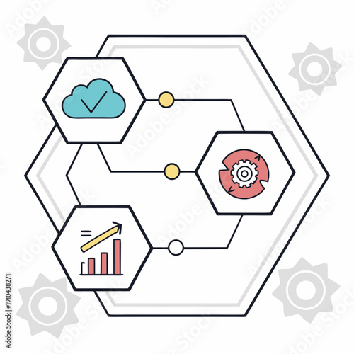 Dynamic illustration of a machine learning workflow visualized as flowing geometric shapes, representing data processing and AI model training.