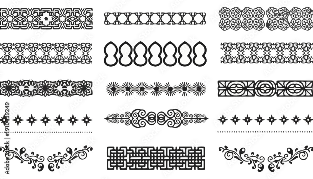 Obraz premium Collection of ornamental decorative borders and dividers for graphic design and creative projects
