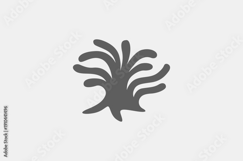 sea anemone silhouette simple logo