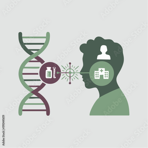 Modern genetic research concept illustration