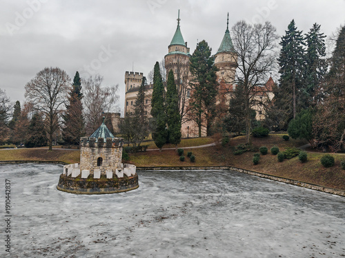 Bojnice castle in Slovakia in the winter