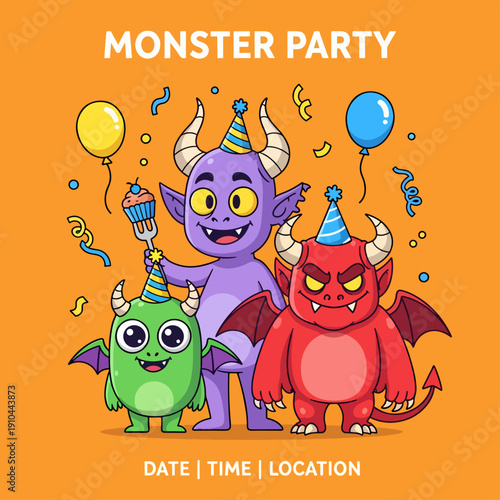 Fun and Spooky Monster Invitation
