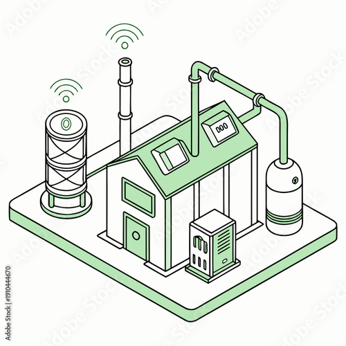 Innovative smart landfill gas recovery system, showcasing green technology for energy