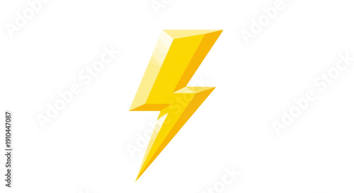 yellow lightning bolt icon, energy symbol, electricity power