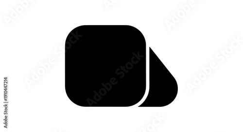 black paper roll icon, rounded square shape, simple design