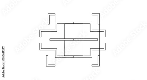 Abstract geometric structure design on white background