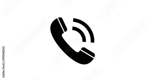 phone icon, black telephone symbol, communication concept