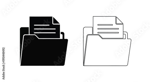 Two folder icons representing file management and document organization
